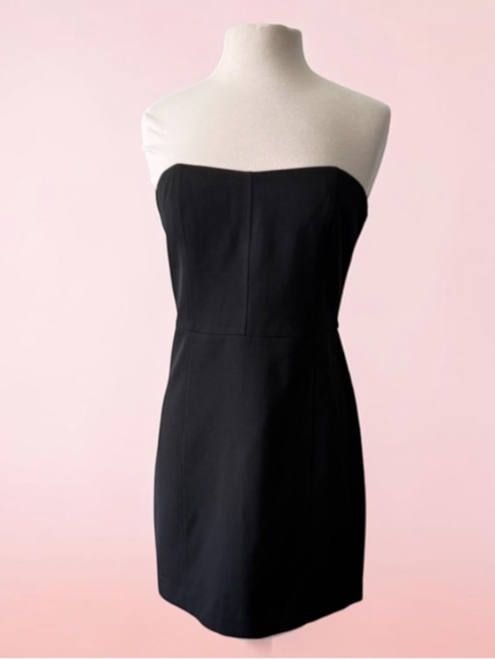 Theory Shosana Little Black Strapless Dress Wool Spandex Size 12